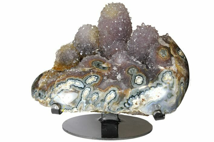 Amethyst Stalactite Formation On Metal Stand - Uruguay #121359
